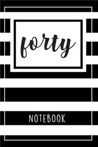 Black And White Striped Notebook
