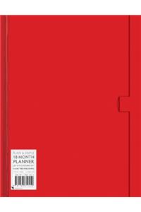Red large plain & simple 18 month planner 2017