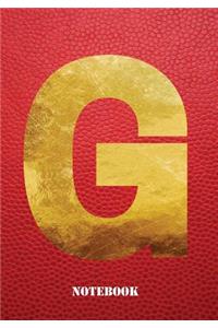 G Notebook: Letter 'g' Notebook, Composition, Exercise or Log or Study Book - Red Cover