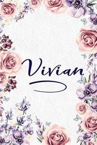 Vivian: Personalized Name Lined Journal - Gift Notebook for Women and Girls