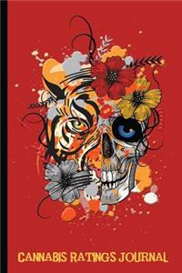 Half Human Skeleton, Half Tiger with Flowers