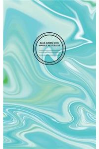 Blue-Green Chic Marble Notebook