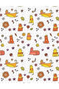 My Big Fat Journal Notebook For Cat Lovers Funny Flying Cats Pattern 1