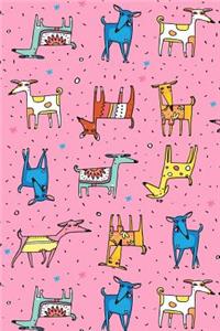 Journal Notebook For Dog Lovers, Happy Dogs Pattern 9