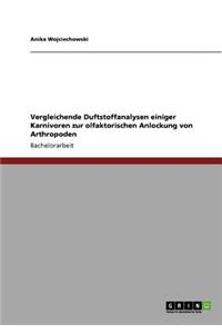 Vergleichende Duftstoffanalysen einiger Karnivoren zur olfaktorischen Anlockung von Arthropoden