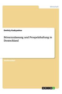 Börsenzulassung und Prospekthaftung in Deutschland