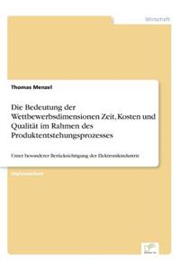 Die Bedeutung der Wettbewerbsdimensionen Zeit, Kosten und Qualität im Rahmen des Produktentstehungsprozesses