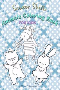 Scissor Skills Animal Coloring Book for Kids