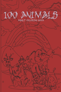 100 Animals adult Coloring Book designs