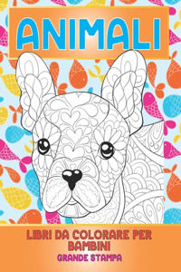 Libri da colorare per bambini - Grande stampa - Animali