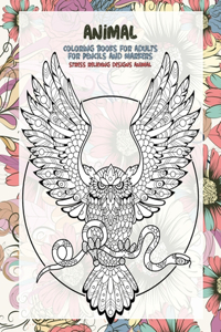 Coloring Books for Adults for Pencils and Markers - Animal - Stress Relieving Designs Animal