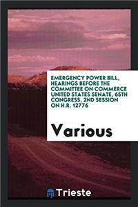 Emergency Power Bill, Hearings Before the Committee on Commerce United States Senate, 65th Congress, 2nd Session on H.R. 12776
