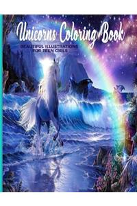 Unicorns Coloring Book Beautiful Illustrations For Teen Girls