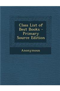 Class List of Best Books