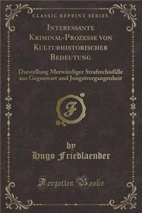 Interessante Kriminal-Prozesse Von Kulturhistorischer Bedeutung: Darstellung Merwï¿½rdiger Strafrechisfï¿½lle Aus Gegenwart Und Jungstvergangenheit (Classic Reprint)