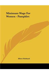 Minimum Wage for Women - Pamphlet