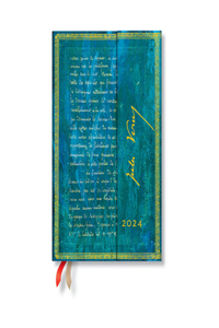 Paperblanks 2024 Verne, Twenty Thousand Leagues Embellished Manuscripts Collection 12-Month MIDI Horizontal Wrap Closure 160 Pg 100 GSM