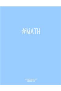 Notebook for Cornell Notes, 120 Numbered Pages, #MATH, Blue Cover