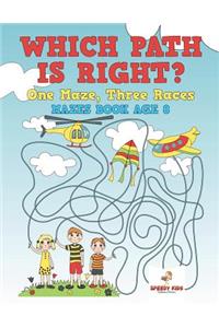 Which Path Is Right? One Maze, Three Races - Mazes Book Age 8