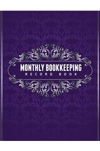 Monthly Bookkeeping Record Book