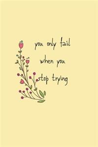 you Only fail when you stop trying