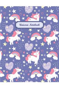 Magical Unicorn #04, Unicorn Wide Ruled Journal Notebook for kids girls, Journal for Girls Ages 7-12