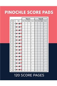 Pinochle Score Pads 120 Score Pages