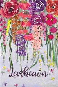 Lashawn: Personalized Lined Journal - Colorful Floral Waterfall (Customized Name Gifts)