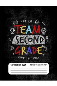 Team Second Grade Composition Book (Wide Ruled/ 110 pages/ 7.44x9.69)