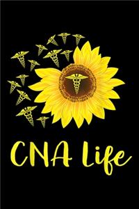 cna life: sunflower cute nurse gifts Journal/ Notebook Blank Lined Ruled 6x9 120 Pages