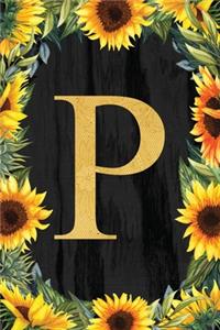 P - Monogrammed Sunflower Journal