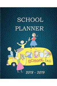 School Planner 2018 - 2019: School Bus Themed School Planner-8 x 10