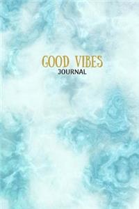 Good Vibes, Blue Marble Journal Notebook, Lined Blank Journal Book, 6x9,150-Page