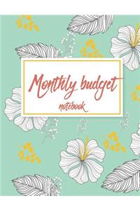 Monthly budget notebook