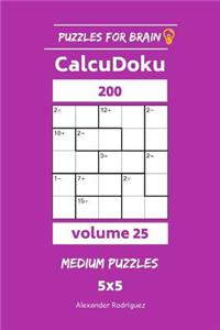 Puzzles for Brain - CalcuDoku 200 Medium Puzzles 5x5 vol. 25