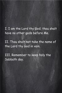 Religious Journal First 3 Commandments Chalkboard Style
