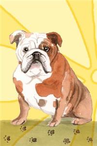 Bullet Journal Notebook for Dog Lovers, English Bulldog Sitting Pretty 8