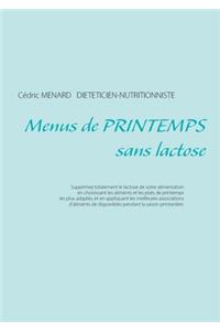Menus de printemps sans lactose
