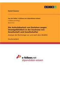 Anfechtbarkeit von Darlehen wegen Unentgeltlichkeit in der Insolvenz von Gesellschaft und Gesellschafter