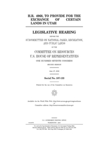 H.R. 4968, to provide for the exchange of lands in Utah