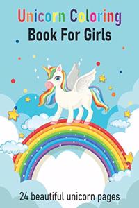 Unicorn Coloring Book For Girls 24 Beautiful Unicorn Pages