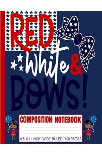 Red White & Bows Composition Notebook