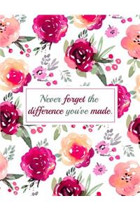 Never Forget The Difference You've Made