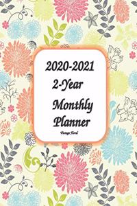 2020-2021 2-Year Monthly Planner Vintage Floral 8x10