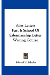 Sales Letters Part I