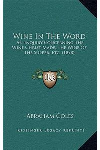 Wine in the Word