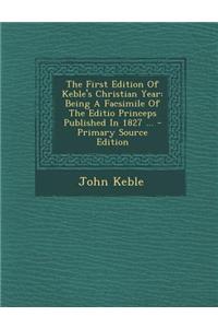 The First Edition of Keble's Christian Year