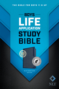 NLT Boys Life Application Study Bible, Tutone (Leatherlike, Blue/Neon/Glow, Indexed)