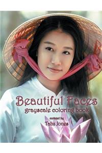 Beautiful Faces Grayscale Coloring Book