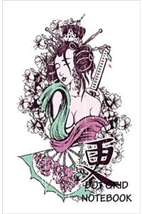 Dot Grid Notebook- Japan Woman Geisha: 120 Dot Grid Pages, 5.5 X 8.5 Inches